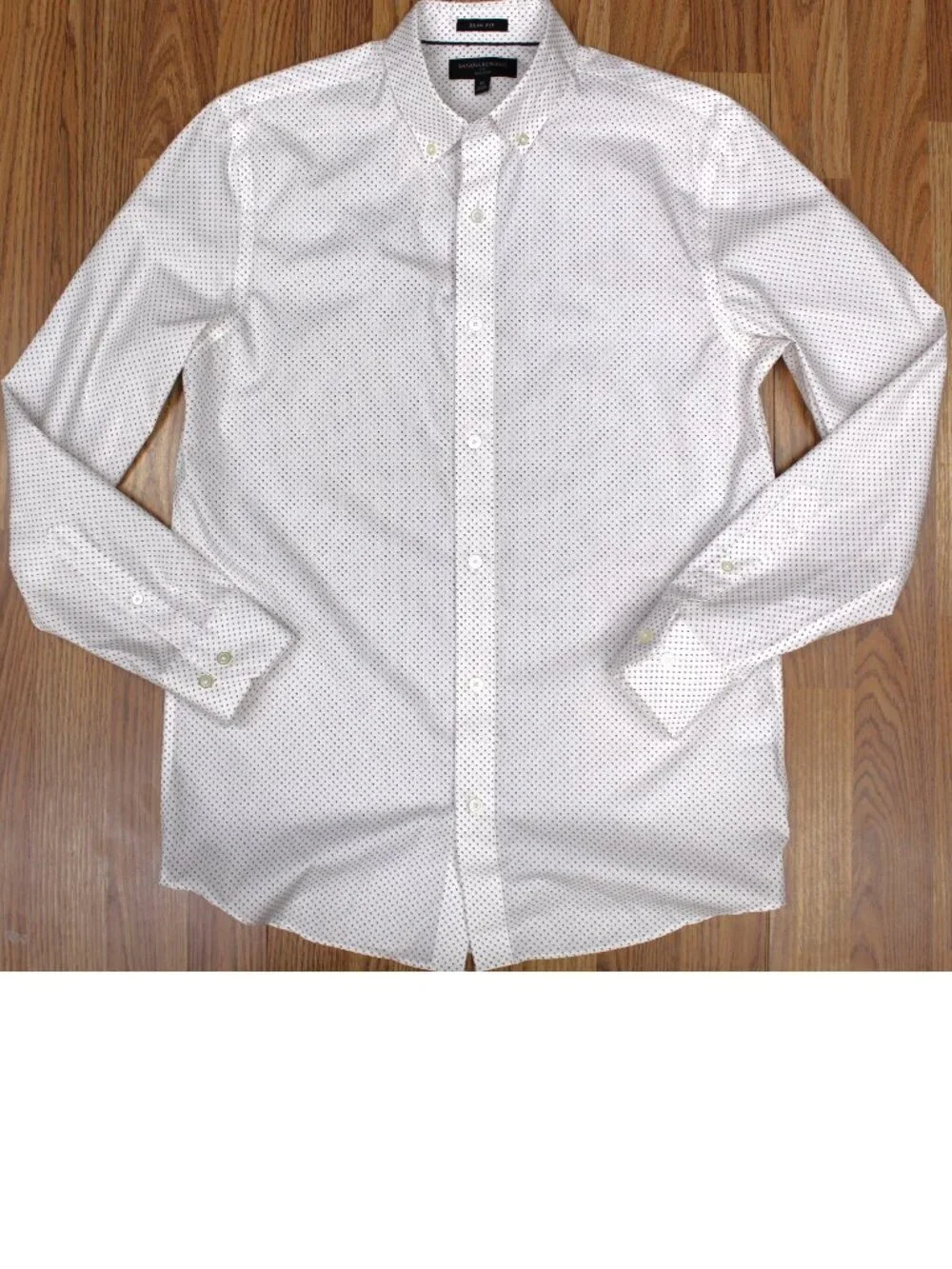 BANANA REPUBLIC SLIM FIT 100% COTTON SHIRT WHITE, PINK & DARK RED Sz MEDIUM, M